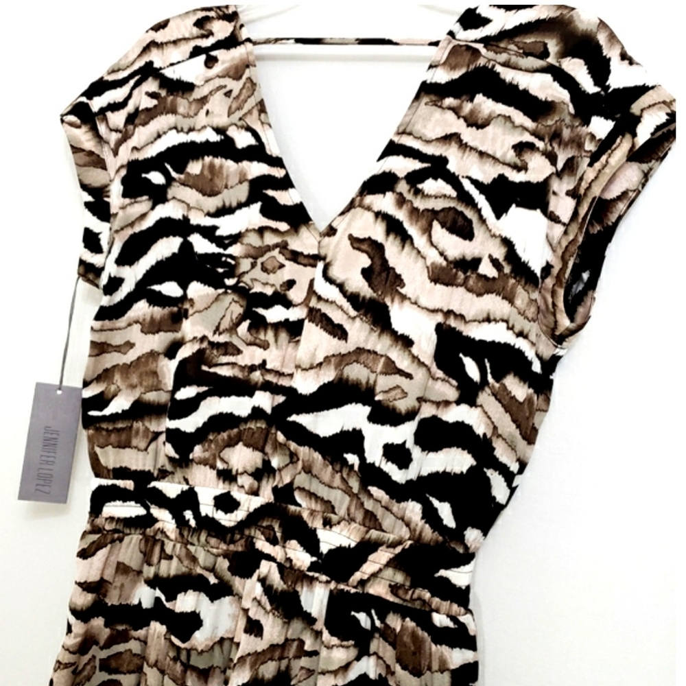 NWOTJennifer Lopez Camo/Zebra Autumn Rose Jumpsuit - Picture 8 of 13